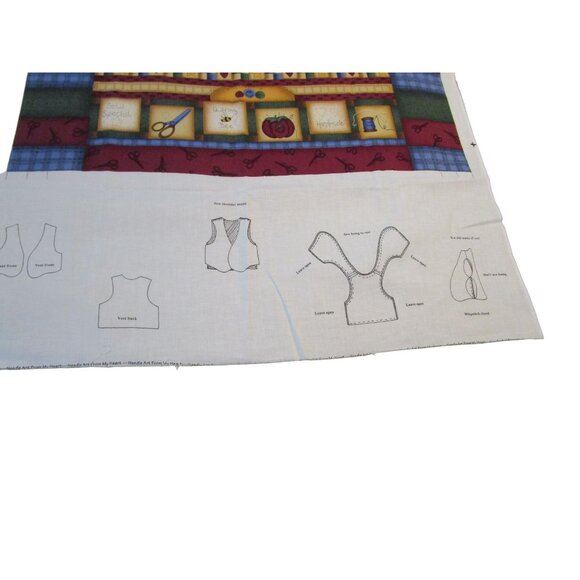 Vintage Country Needle Art From My Heart Sewing Vest Panel Kit Uncut Leslie Bec - Picture 7 of 9